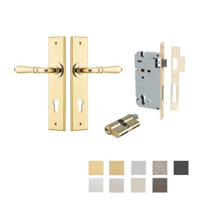 Iver Sarlat Door Lever Handle on Chamfered Backplate Entrance Kit Key/Key