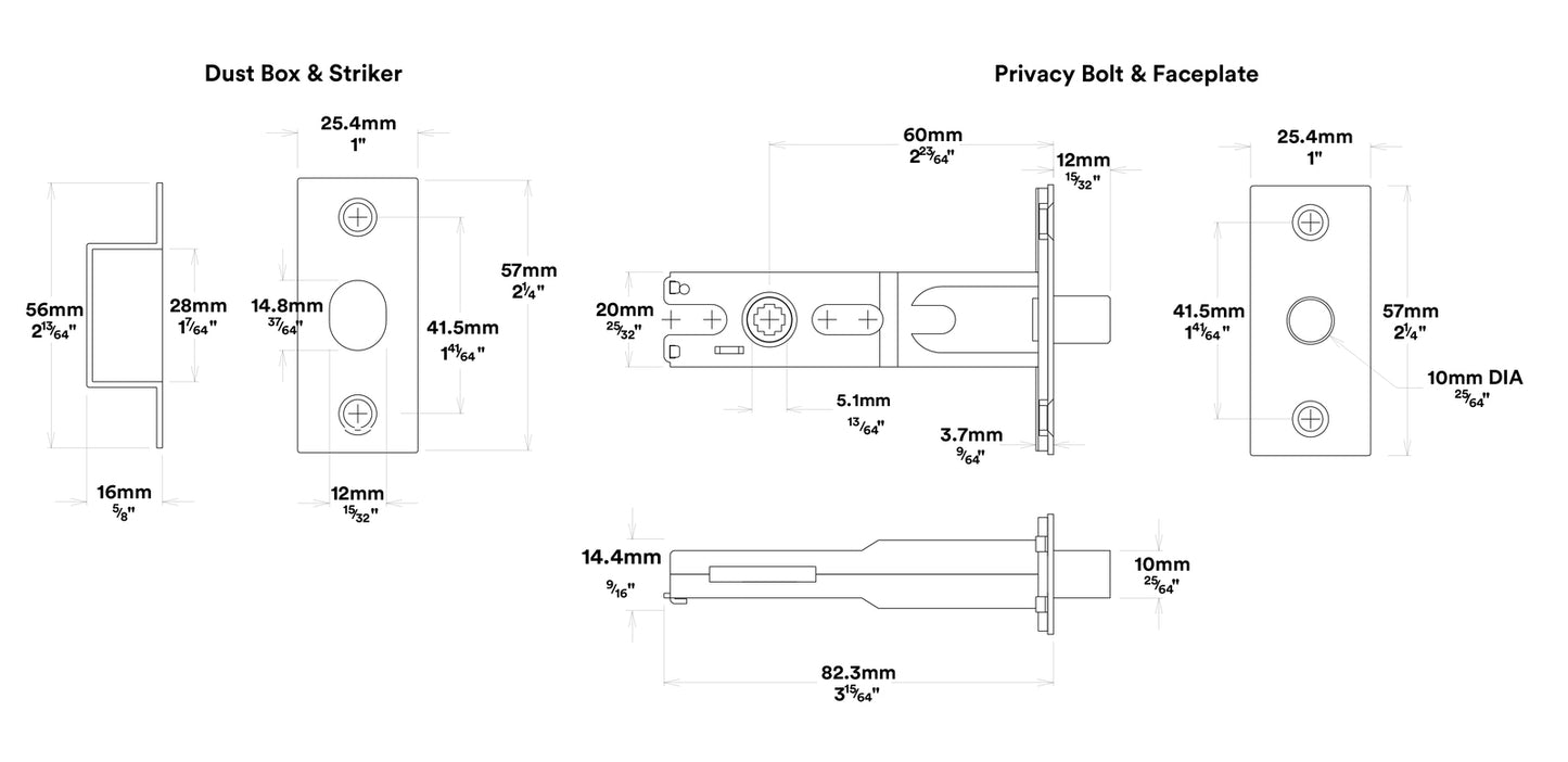 Iver Sarlat Door Lever Handle on Chamfered Backplate Privacy Kit - Available in Various Finishes