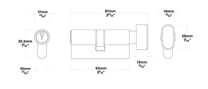 Iver Verona Door Lever Handle on Chamfered Backplate Entrance Kit Key/Thumb