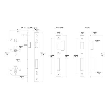 Iver Annecy Door Lever Handle on Chamfered Backplate Entrance Kit Key/Key