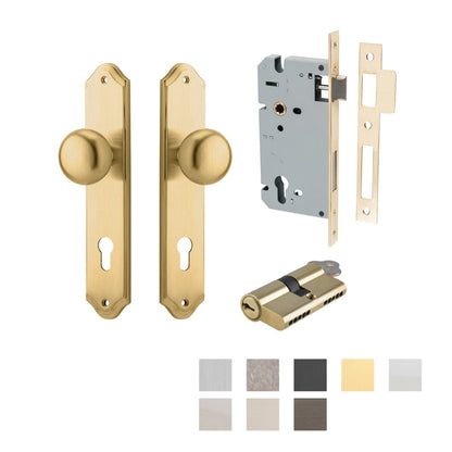 Iver Cambridge Door Knob on Shouldered Backplate Entrance Kit Key/Key