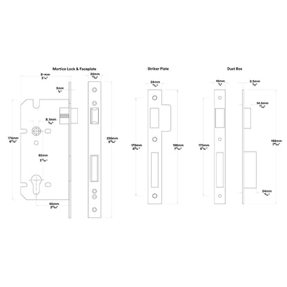 Iver Cambridge Door Knob on Oval Backplate Entrance Kit Key/Key - Available in Various Finishes