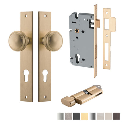 Iver Paddington Door Knob on Stepped Backplate Entrance Kit Key/Thumb