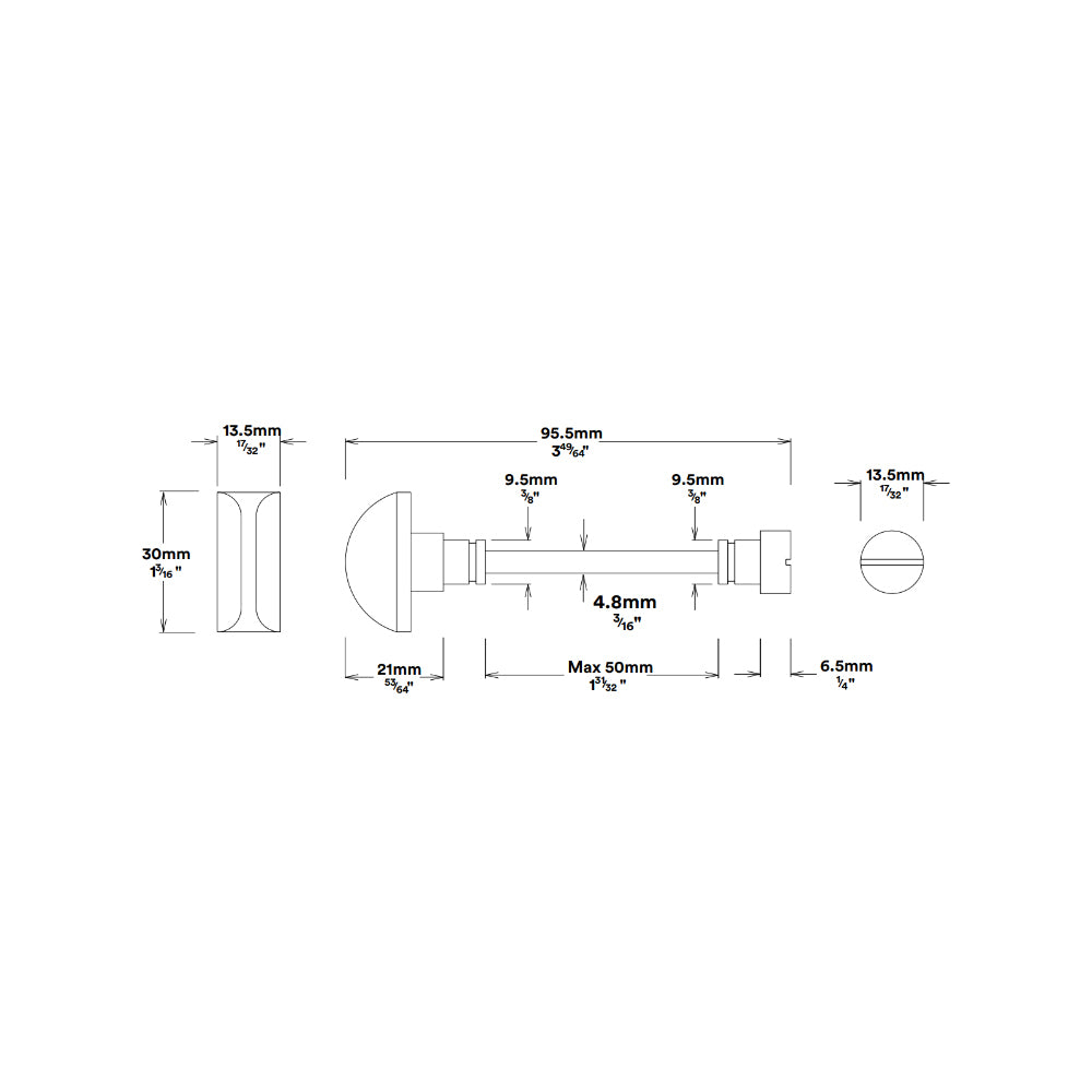 Iver Cambridge Door Knob on Oval Backplate Privacy Kit with Turn - Available in Various Finishes