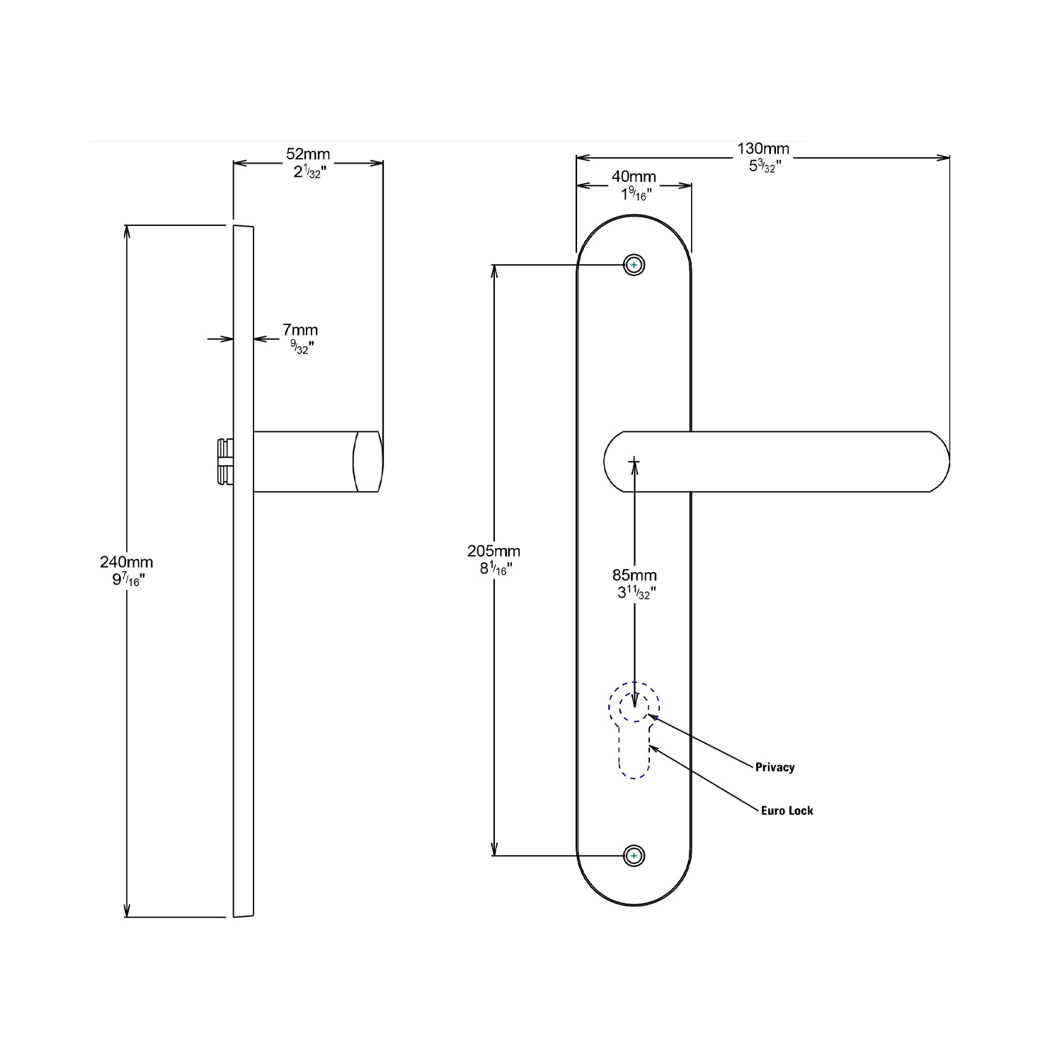 Iver Osaka Door Lever Handle on Oval Backplate Entrance Kit Key/Key - Available in Various Finishes