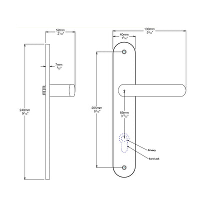 Iver Osaka Door Lever Handle on Oval Backplate Entrance Kit Key/Key - Available in Various Finishes