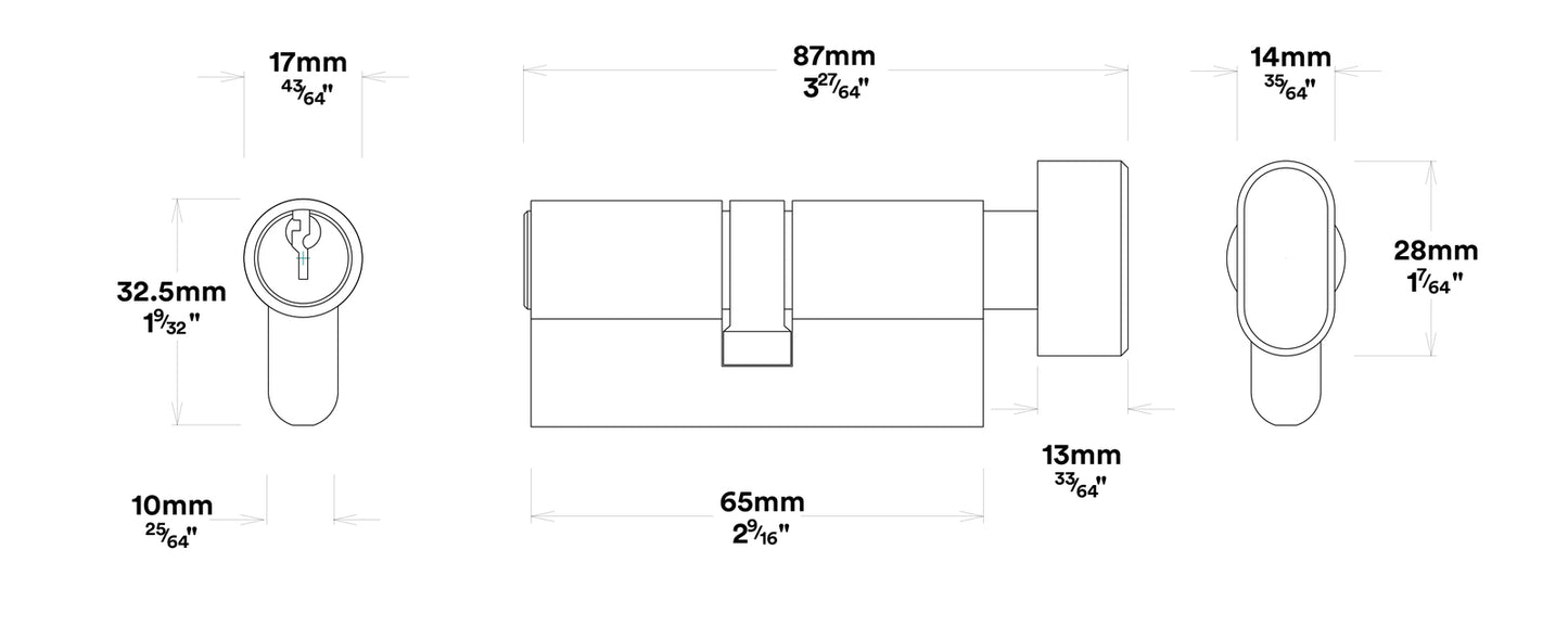 Iver Osaka Door Lever Handle on Oval Backplate Entrance Kit Key/Thumb