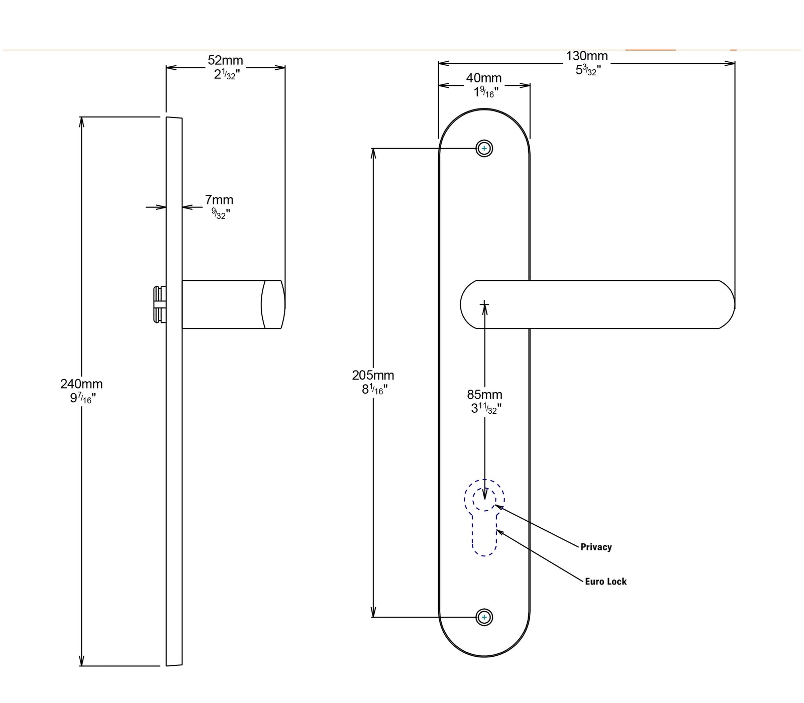 Iver Osaka Door Lever Handle on Oval Backplate Passage Kit - Available in Various Finishes