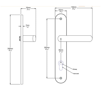 Iver Osaka Door Lever Handle on Oval Backplate Passage Kit - Available in Various Finishes