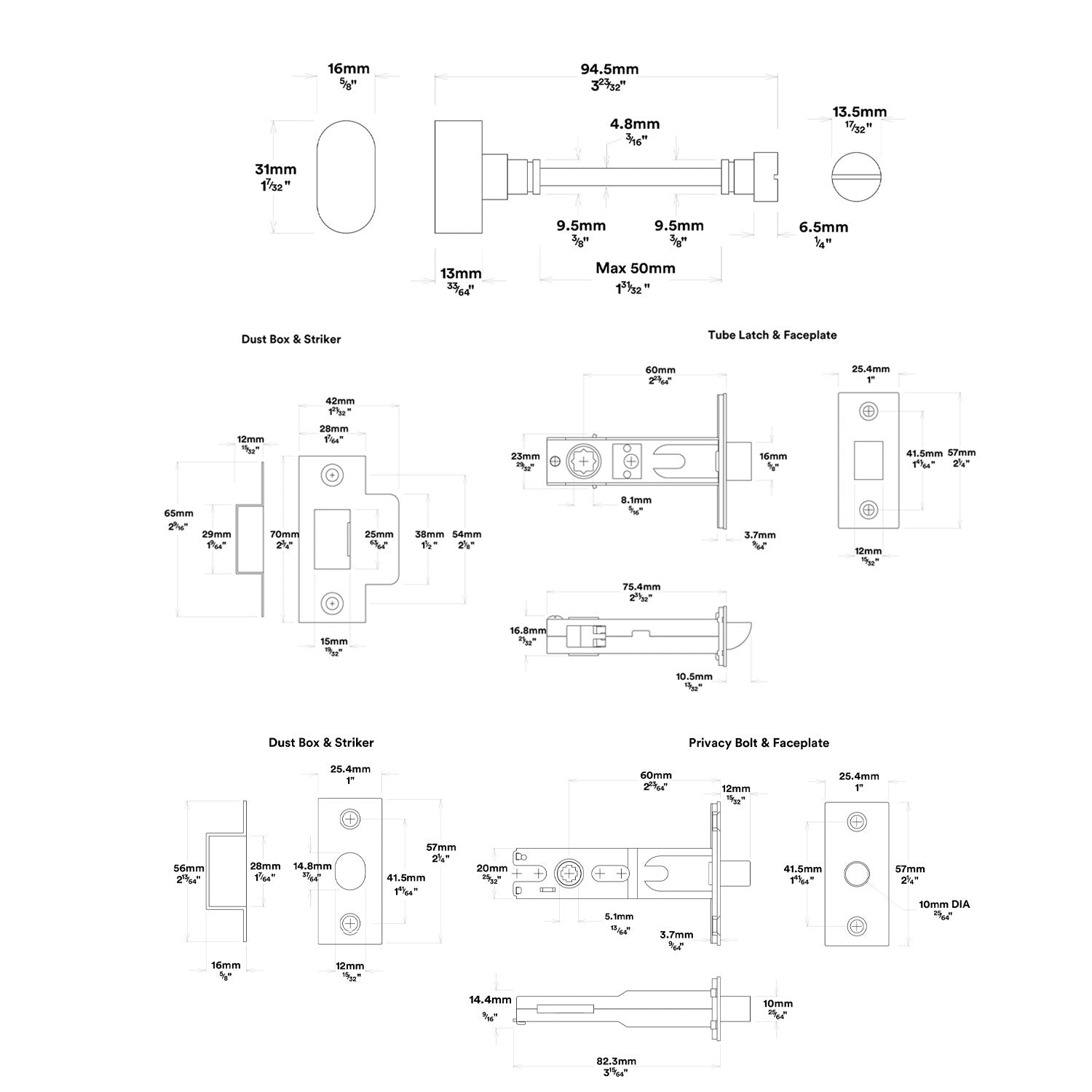 Iver Osaka Door Lever on Oval Backplate Privacy Kit with Turn - Available in Various Finishes