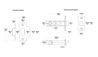 Iver Copenhagen Door Lever Handle on Oval Backplate Passage Kit - Available in Various Finishes