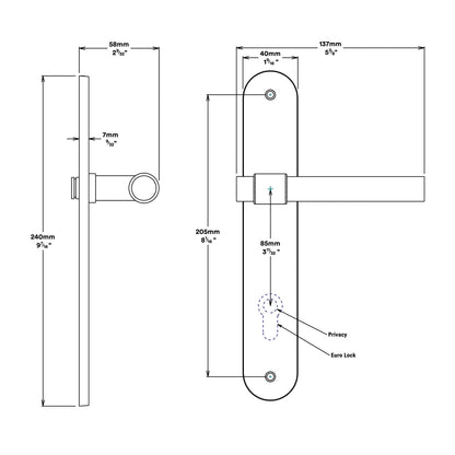 Iver Helsinki Door Lever Handle on Oval Backplate Passage Kit - Available in Various Finishes