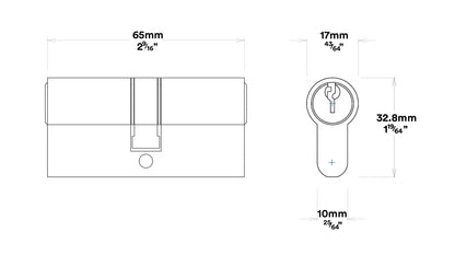 Iver Stirling Door Lever Handle on Oval Backplate Entrance Kit Key/Key