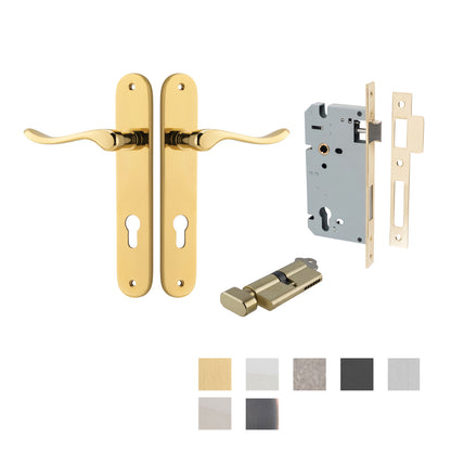 Iver Stirling Door Lever Handle on Oval Backplate Entrance Kit Key/Thumb