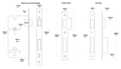 Iver Stirling Door Lever Handle on Oval Backplate Entrance Kit Key/Thumb
