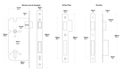 Iver Stirling Door Lever Handle on Stepped Backplate Entrance Kit Key/Key
