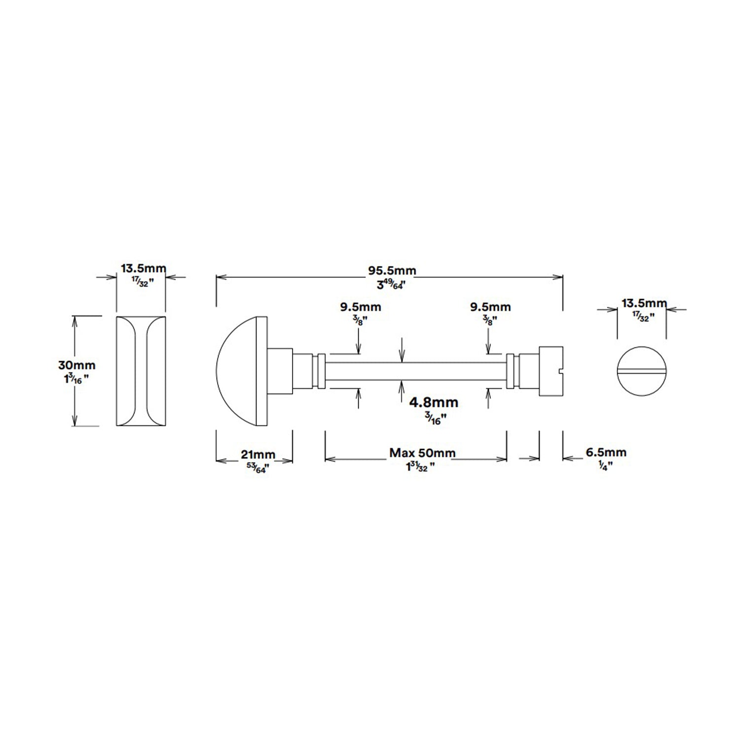 Iver Stirling Door Lever on Shouldered Backplate Privacy Kit with Turn