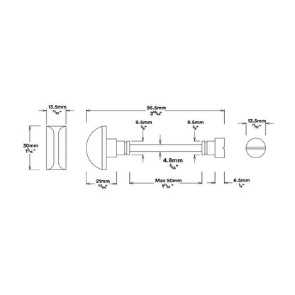 Iver Stirling Door Lever on Shouldered Backplate Privacy Kit with Turn