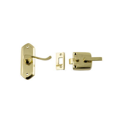Tradco Screen Door Latch Polished Brass RH External 1193
