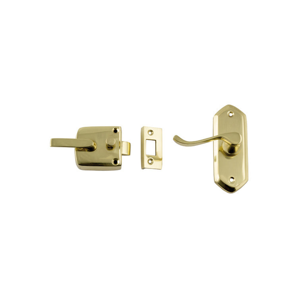 Tradco Screen Door Lock Latch Polished Brass Left Hand External 1194