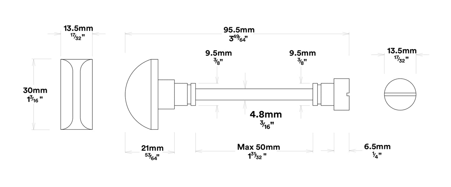 Iver Guildford Door Knob on Shouldered Backplate Privacy Kit with Turn