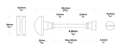 Iver Guildford Door Knob on Shouldered Backplate Privacy Kit with Turn