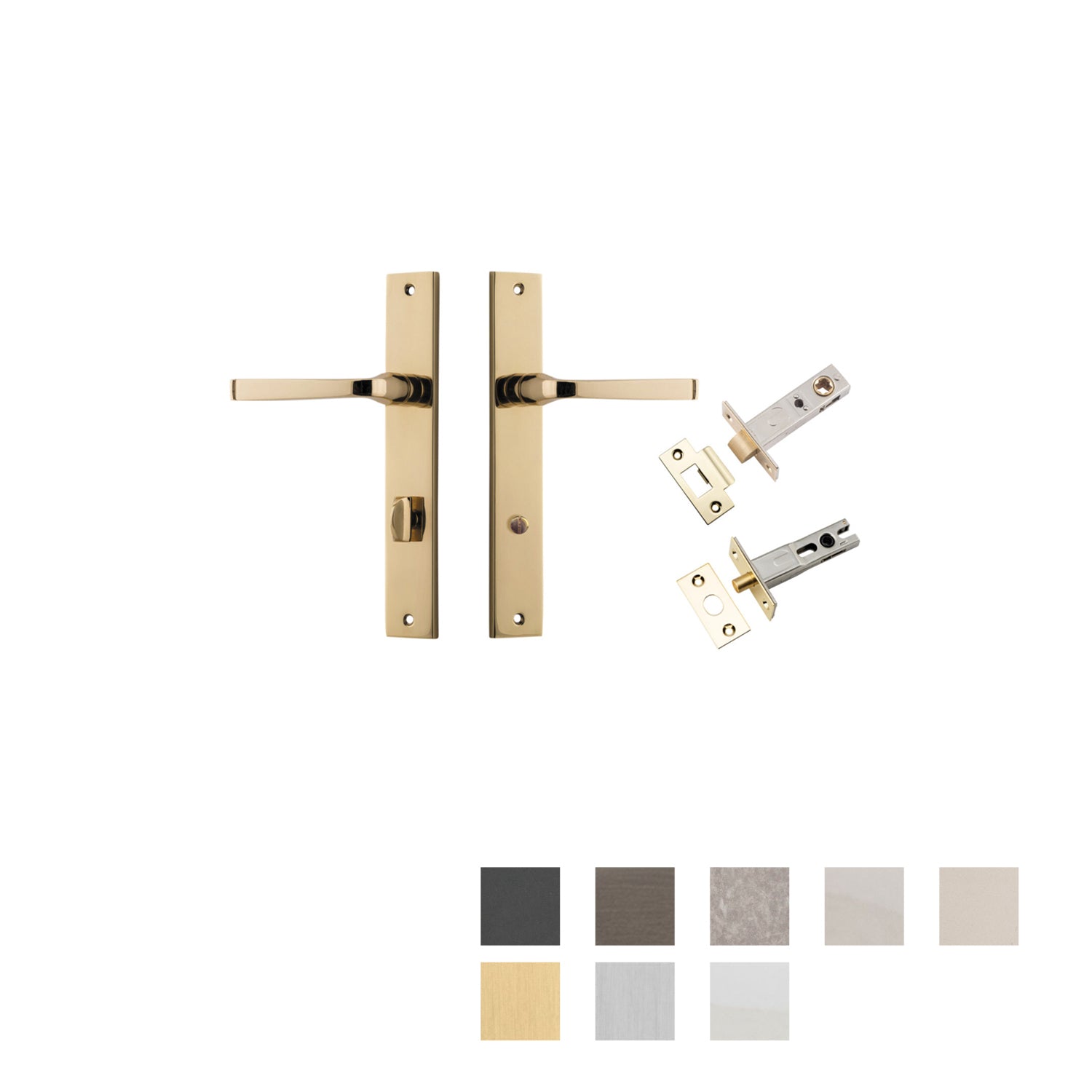 Iver Annecy Door Lever on Rectangular Backplate Privacy Kit with Turn