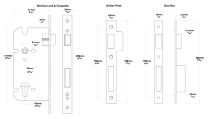 Iver Baltimore Door Lever on Oval Backplate Entrance Kit Key/Key - Available in Various Finishes