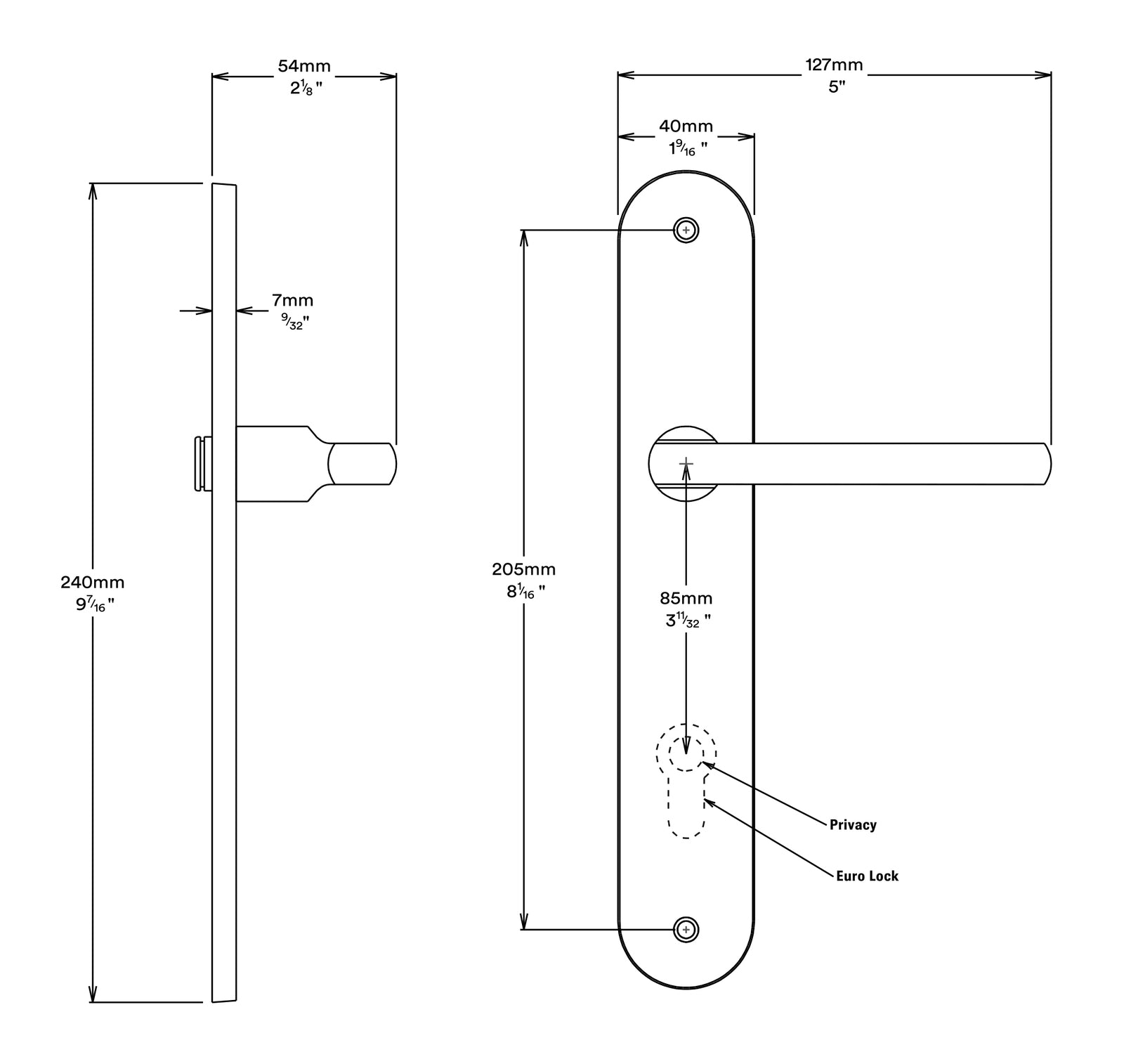 Iver Baltimore Door Lever on Oval Backplate Passage Kit - Available in Various Finishes