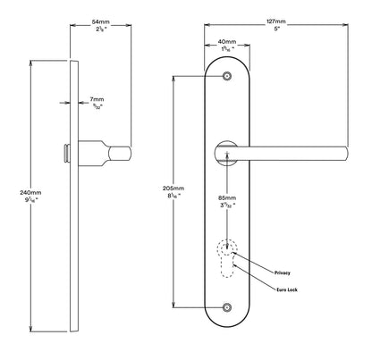 Iver Baltimore Door Lever on Oval Backplate Passage Kit - Available in Various Finishes