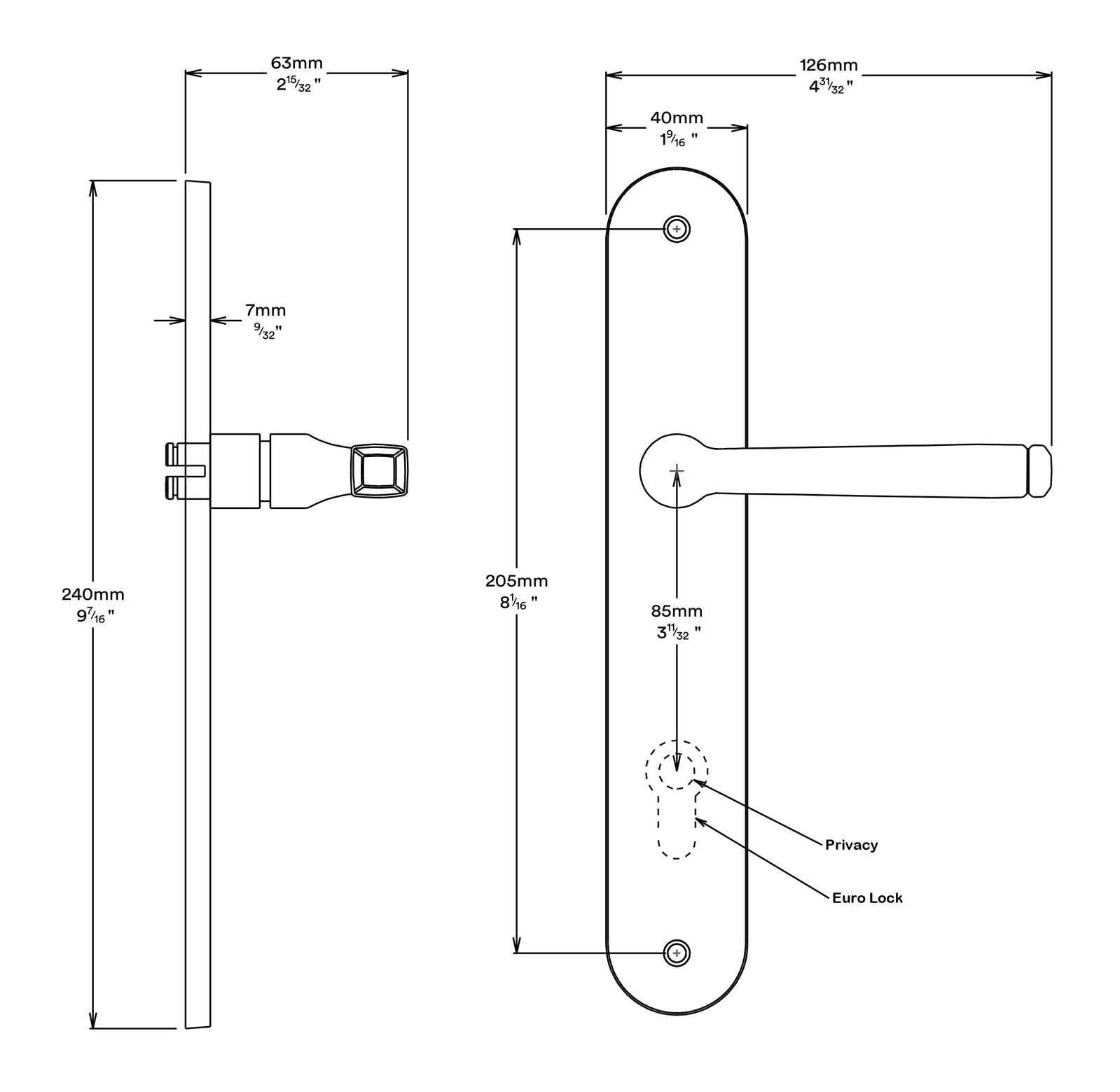 Iver Annecy Door Lever on Oval Backplate Passage Kit - Available in Various Finishes