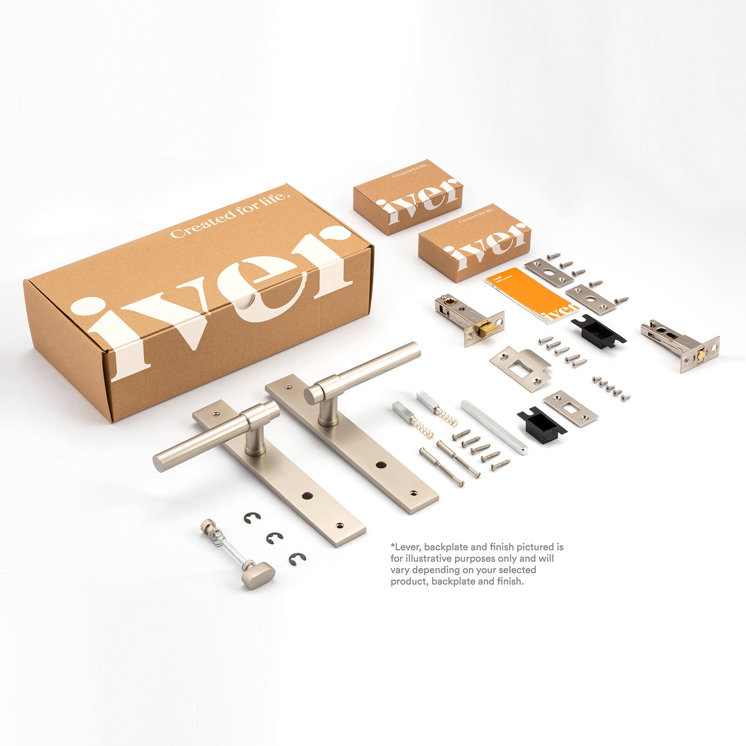 Iver Baltimore Door Lever on Chamfered Backplate Privacy Kit - Available in Various Finishes