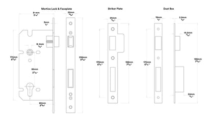 Iver Berlin Door Lever on Chamfered Backplate Entrance Kit Key/Key - Available in Various Finishes