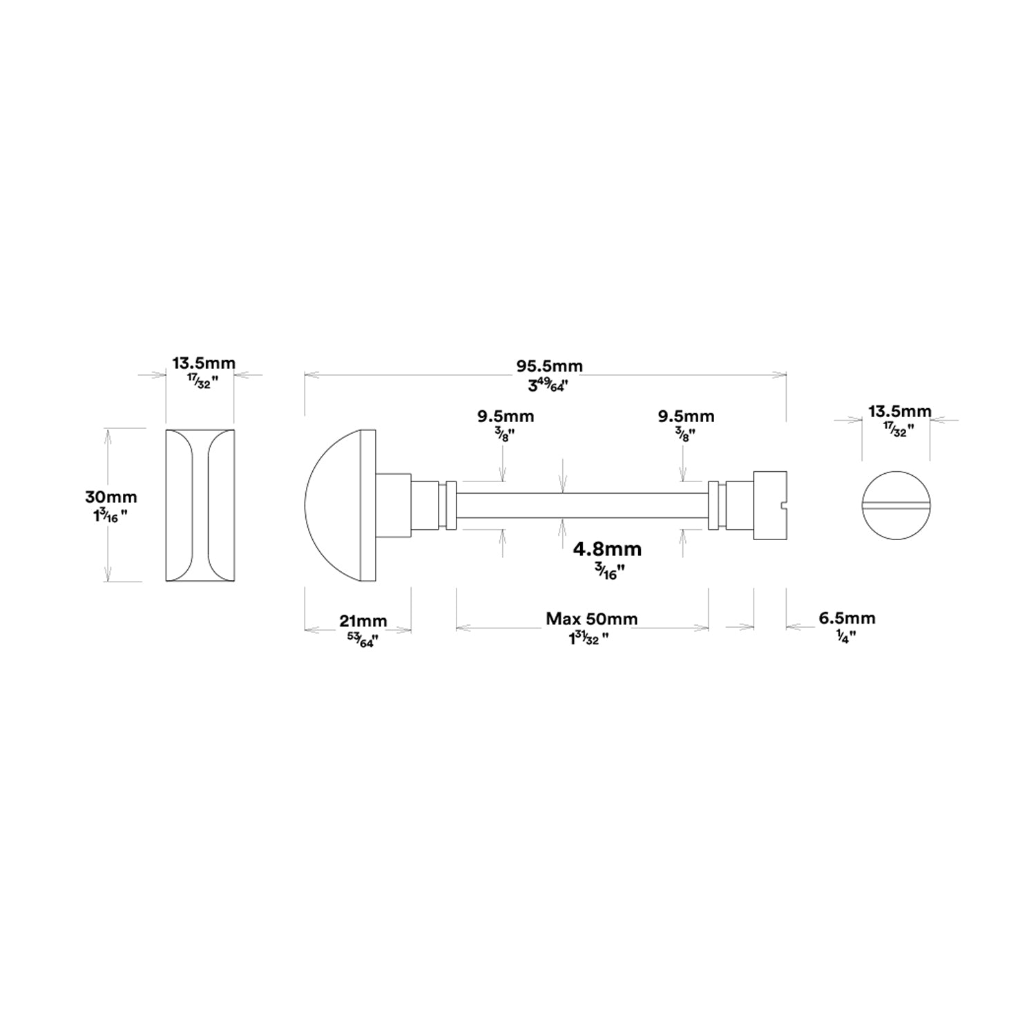 Iver Paddington Door Knob on Oval Backplate Privacy Kit with Turn - Available in Various Finishes