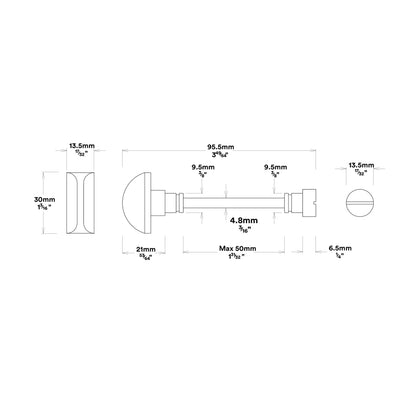 Iver Paddington Door Knob on Oval Backplate Privacy Kit with Turn - Available in Various Finishes