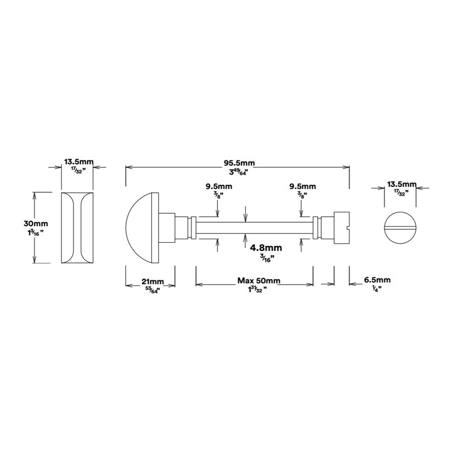 Iver Guildford Door Knob on Oval Backplate Privacy Kit with Turn - Available in Various Finishes