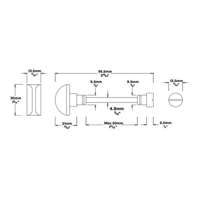 Iver Guildford Door Knob on Oval Backplate Privacy Kit with Turn - Available in Various Finishes