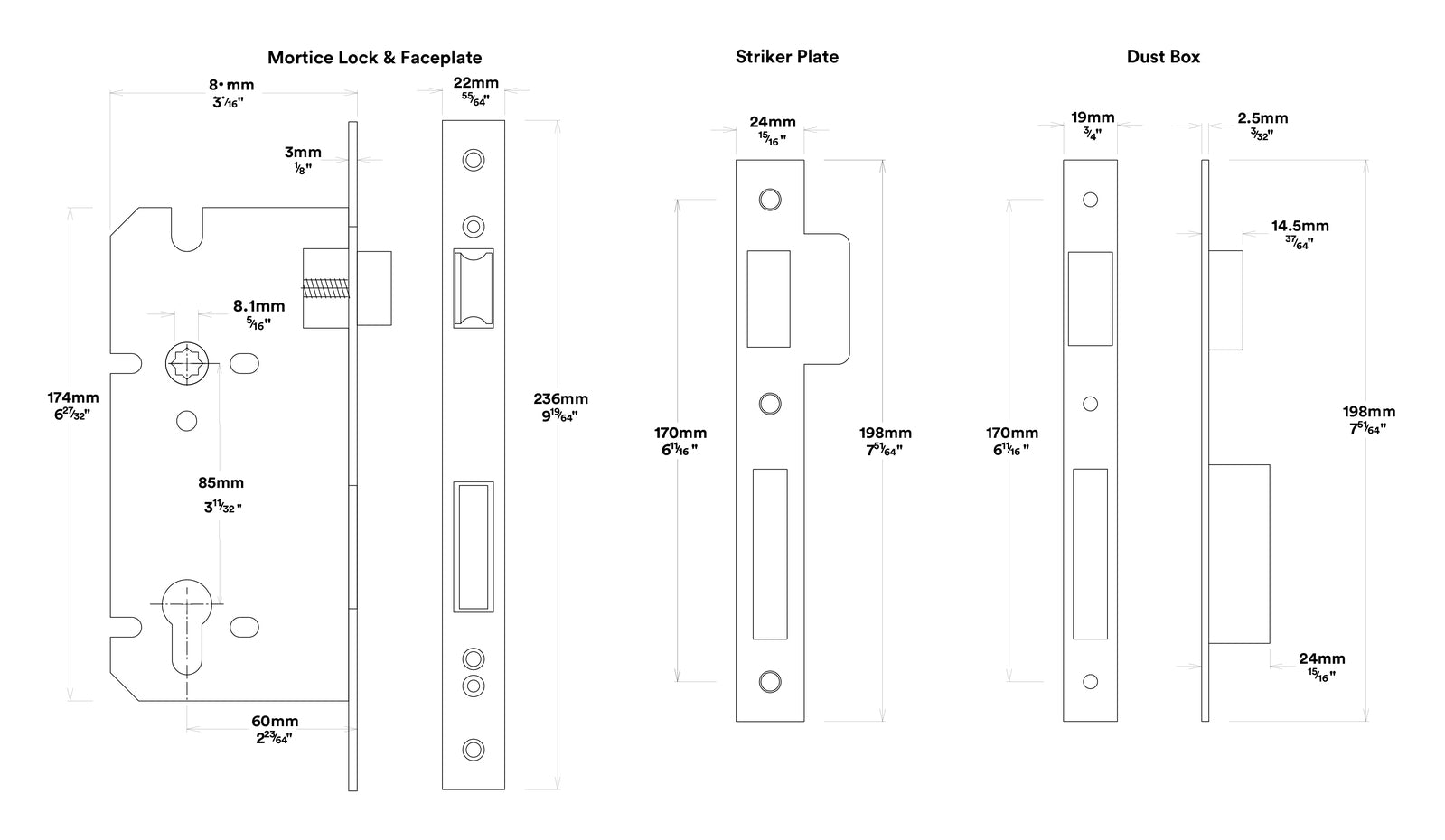 Iver Osaka Door Lever on Rectangular Backplate Entrance Kit Key/Thumb
