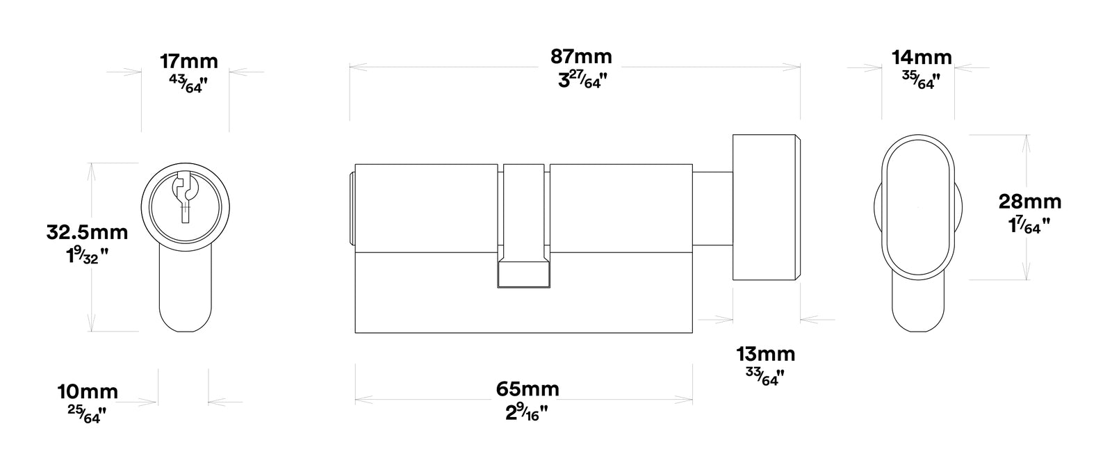 Iver Osaka Door Lever on Rectangular Backplate Entrance Kit Key/Thumb