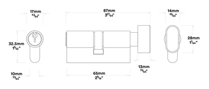 Iver Osaka Door Lever on Rectangular Backplate Entrance Kit Key/Thumb