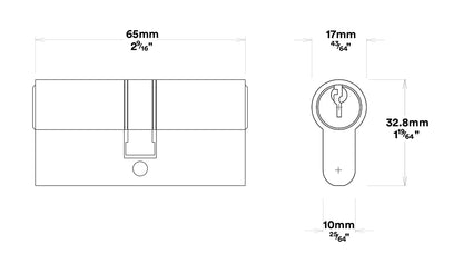 Iver Copenhagen Door Lever on Shouldered Backplate Entrance Kit Key/Key