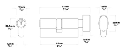 Iver Copenhagen Door Lever on Stepped Backplate Entrance Kit Key/Thumb