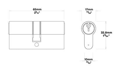 Iver Copenhagen Door Lever on Chamfered Backplate Entrance Kit Key/Key