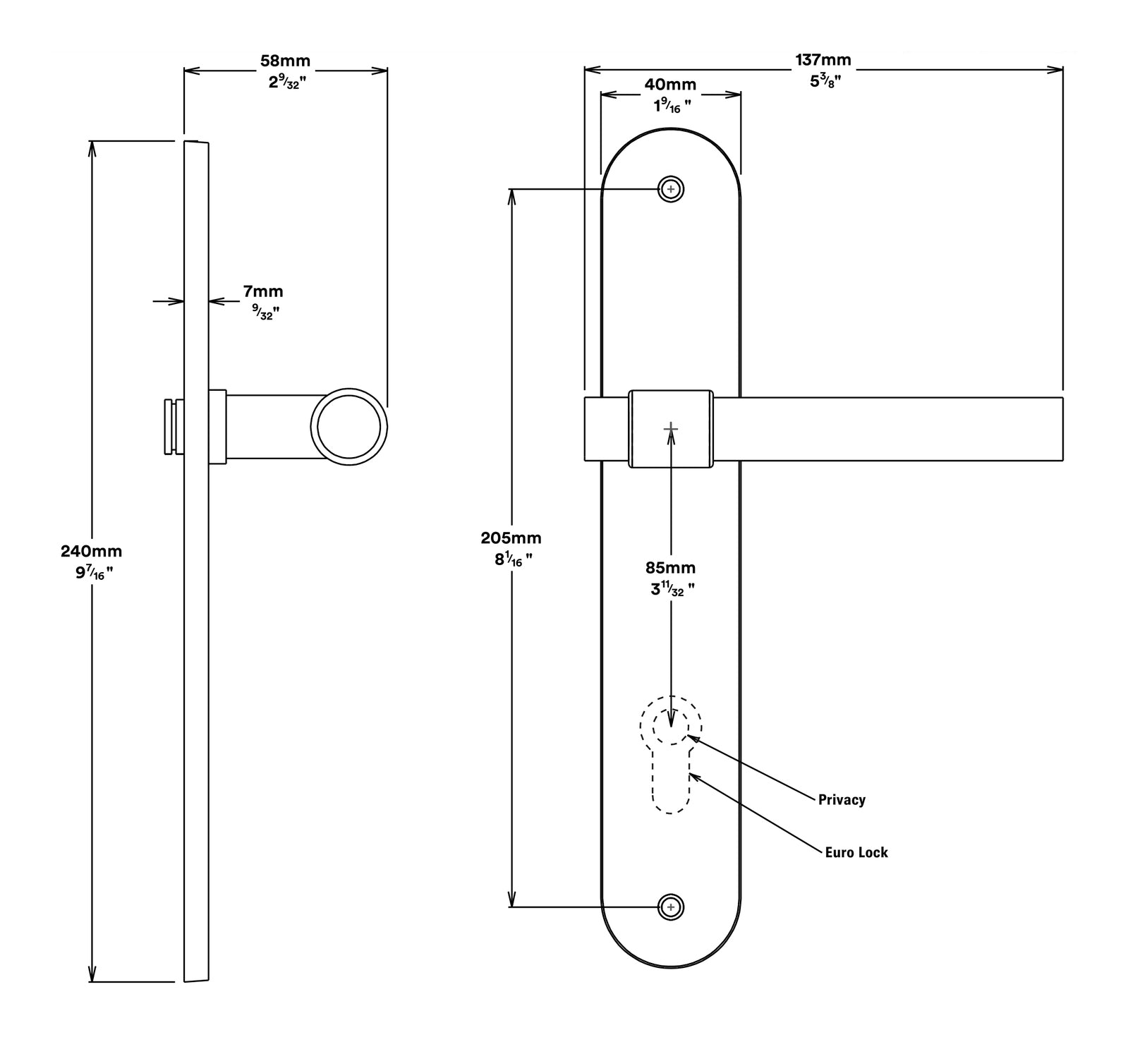 Iver Helsinki Door Lever on Oval Backplate Entrance Kit Key/Key - Available in Various Finishes