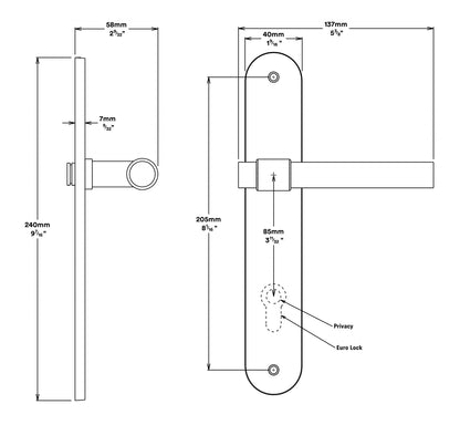 Iver Helsinki Door Lever on Oval Backplate Entrance Kit Key/Key - Available in Various Finishes