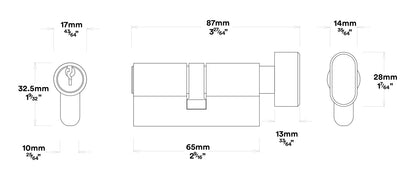 Iver Helsinki Door Lever on Oval Backplate Entrance Kit Key/Thumb - Available in Various Finishes