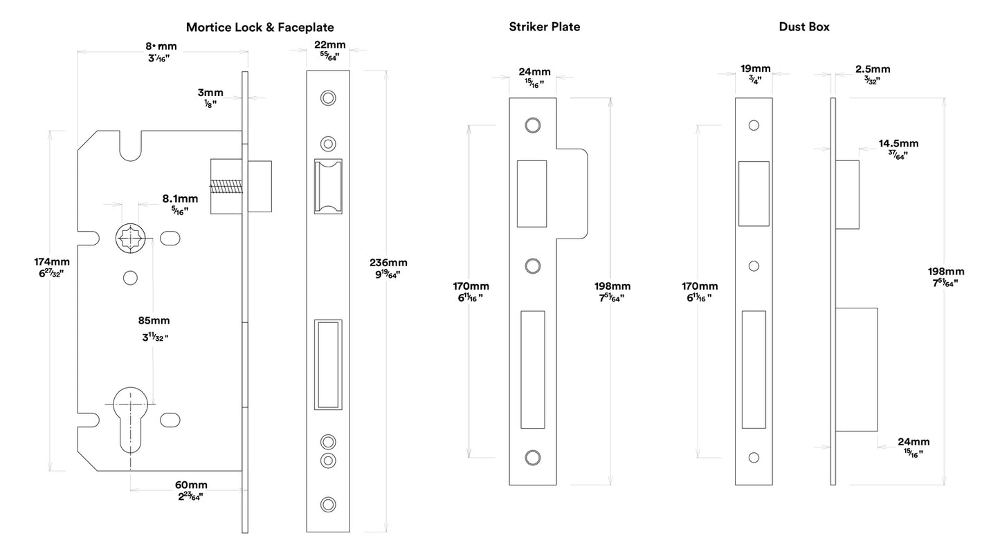 Iver Baltimore Door Lever on Rectangular Backplate Entrance Kit Key/Key