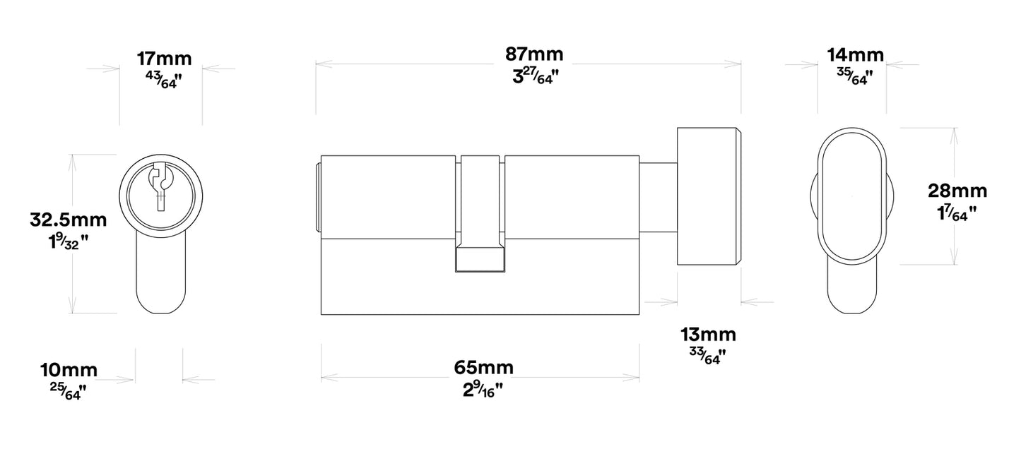 Iver Baltimore Door Lever on Rectangular Backplate Entrance Kit Key/Thumb