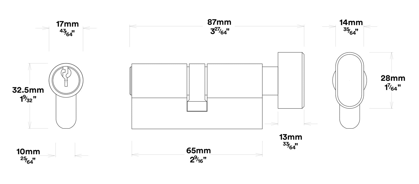 Iver Baltimore Door Lever on Rectangular Backplate Entrance Kit Key/Thumb