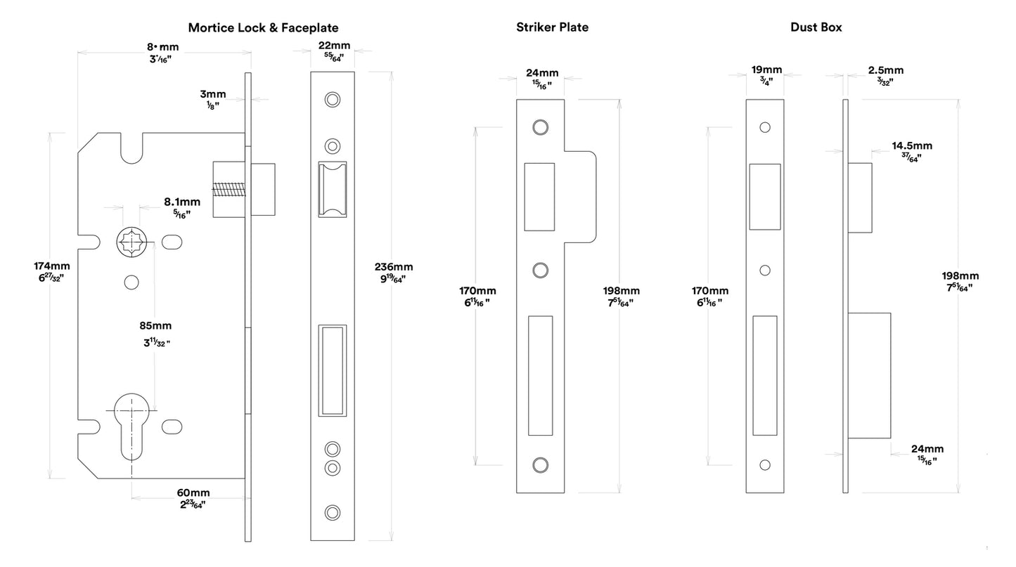 Iver Baltimore Door Lever on Rectangular Backplate Entrance Kit Key/Thumb